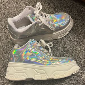 Forever 21 Holographic Platform Sneakers